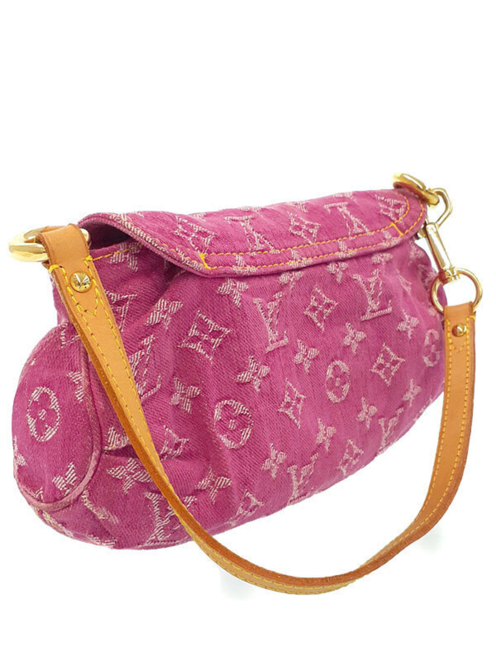 Louis Vuitton Monogram Hobo Denim Pleaty Bag Blue
